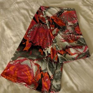 [Tall] Abstract Floral Side Slit Skirt